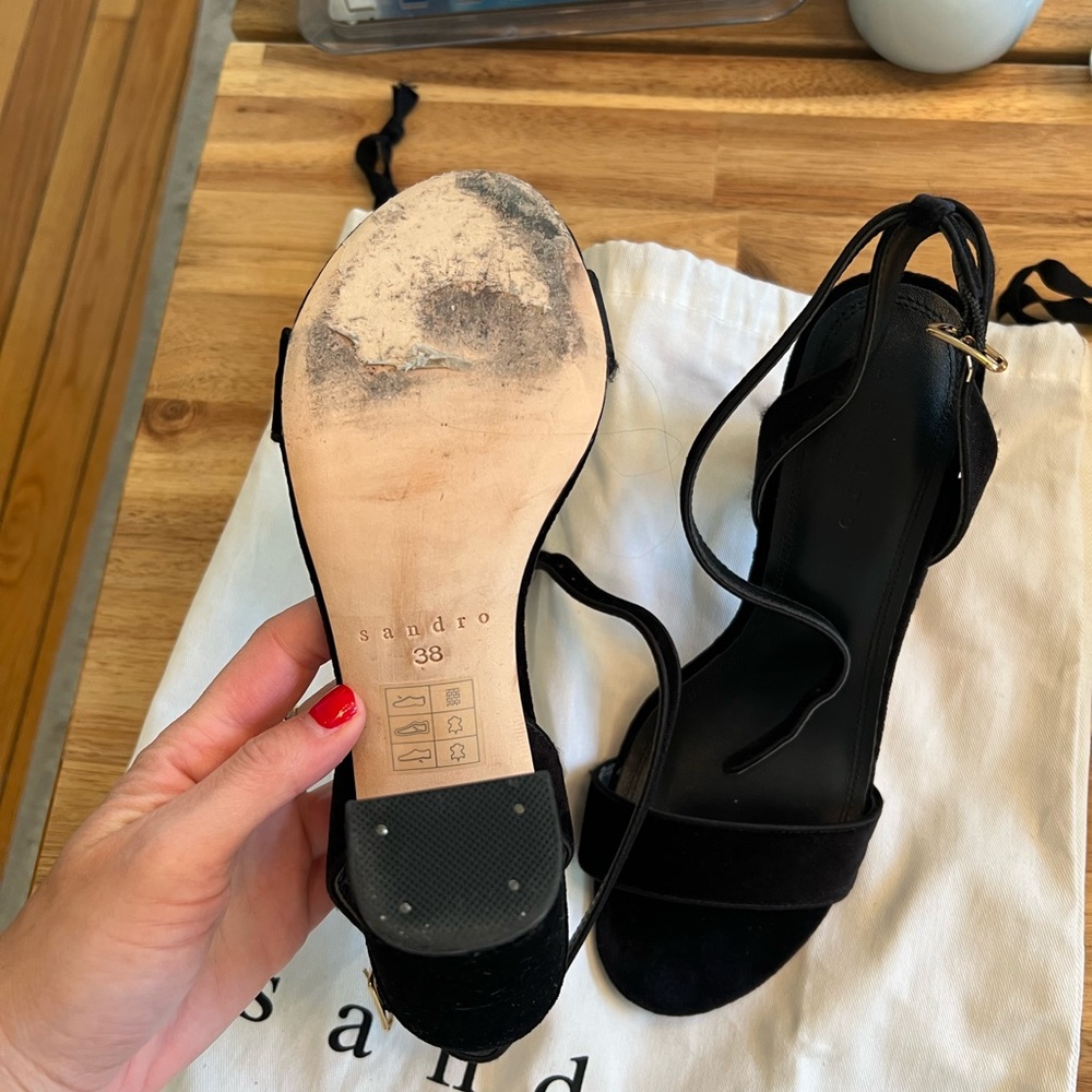 Sandro Black Velvet heels - Picture 3 of 5